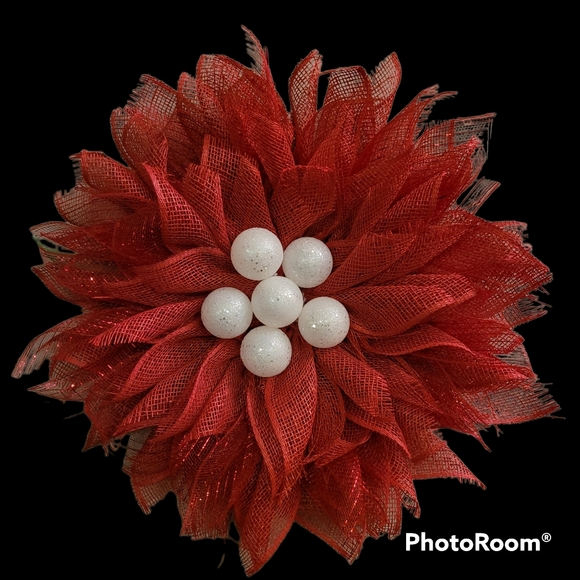 Poinsettia Flower Wreath - Picture 2 of 3